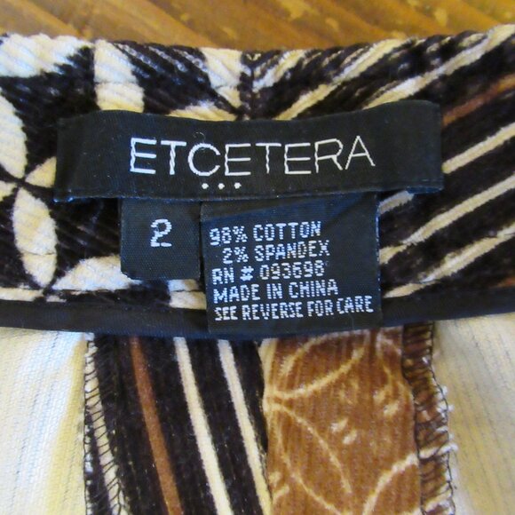 Vintage Etcetera Pants Womens 2 Small Brown Pink Corduroy Flare Stretch Retro - Picture 7 of 15